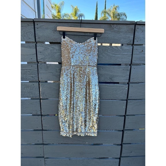 ASTR the Label Two Way Flippy Gold Sequin Mini Dress w/ Spaghetti Straps sz XS‎ - Picture 1 of 9